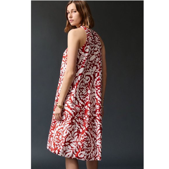 NWT Anthropologie Maeve Ionia Mini Dress Floral Orange Brown White Rust - Picture 4 of 8